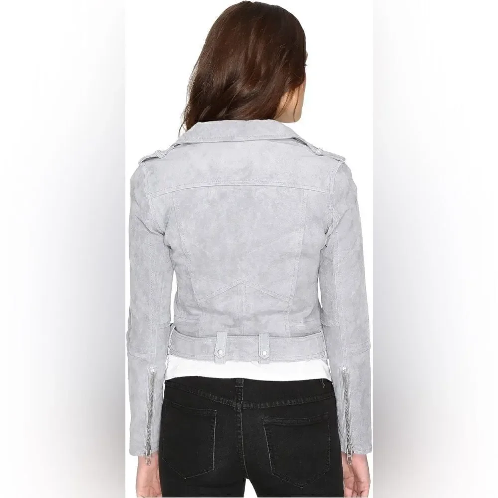NWT BLANKNYC Suede Moto Jacket in grey - Picture 6 of 14